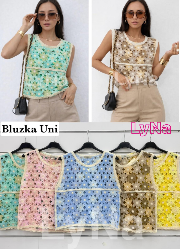 Bluzki damskie (Włoskie produkt) Roz Standard, Mix Kolor Paczka 5 szt